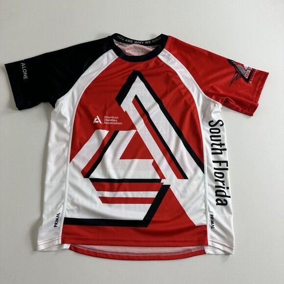 Primal Cycling Mens Shirt American diabetes Men Medium Bike Raglan Sport Jersey‎ - Picture 1 of 5
